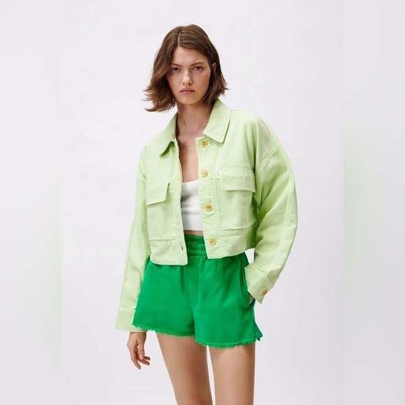 CoffeeShop Jackets & Blazers - Lime Green Cropped Jacket